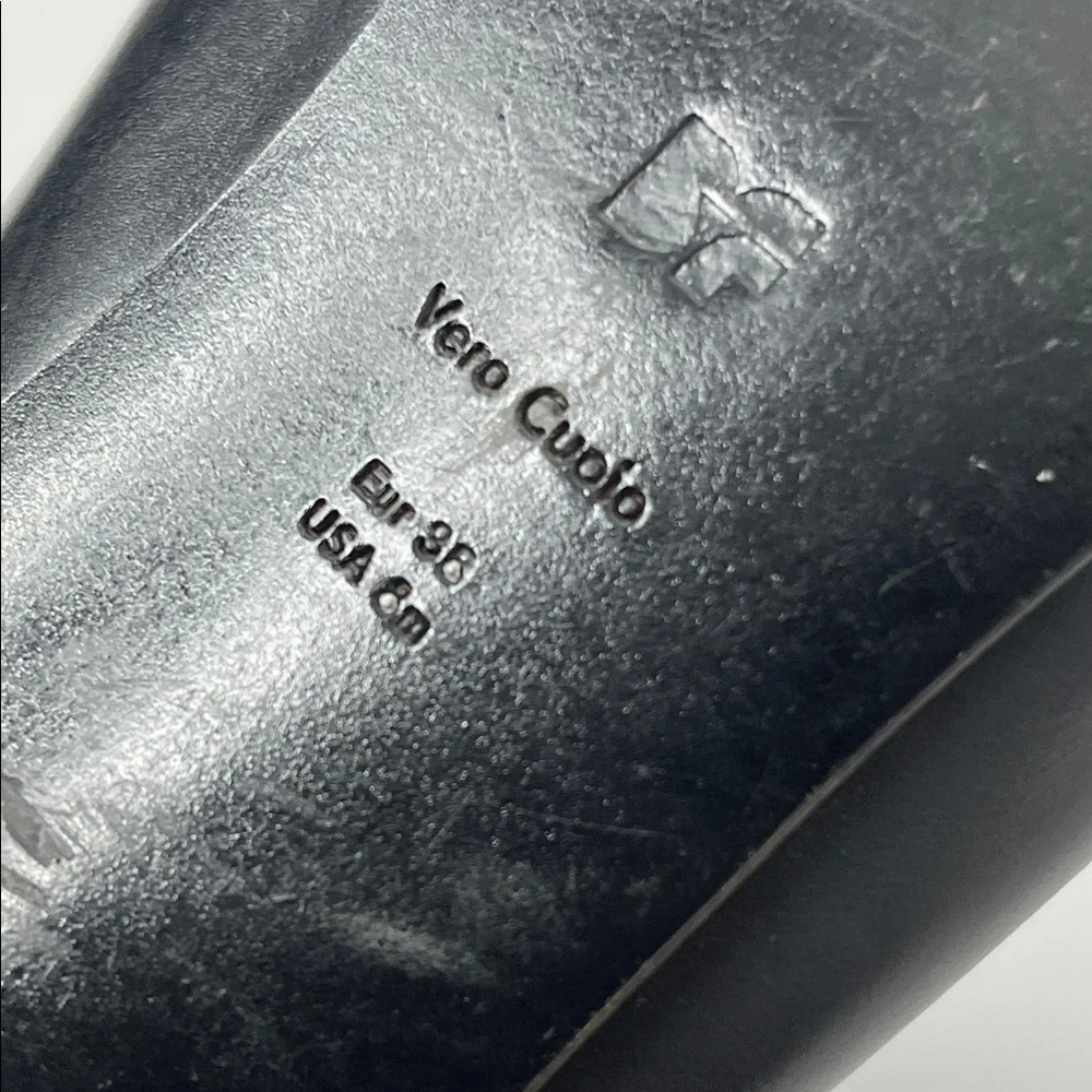 Diane Von Furstenberg Black Leather Pointed Toe Mules Sz 8 - Picture 6 of 7